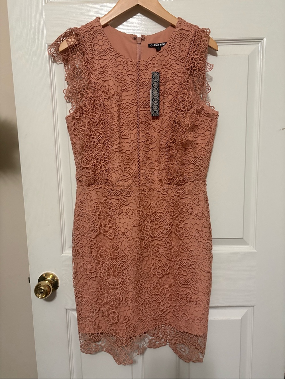 Gianni Bini Peach Lace Mini Dress